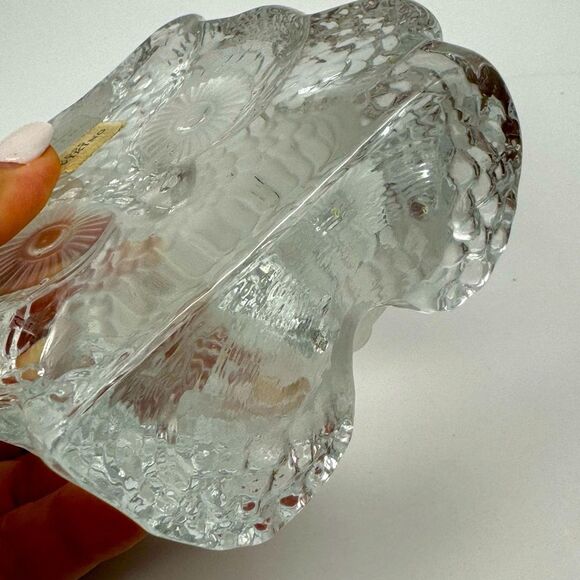 Vintage Viking Glass Frosted Clear Owl Sculpture Paperweight Figurine Retro - Picture 2 of 6